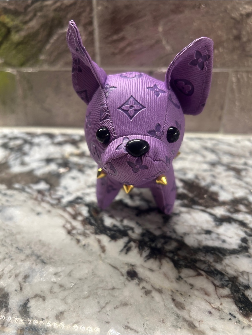 Colorful Dog-Shaped Key Holder Bag Charm— purple
